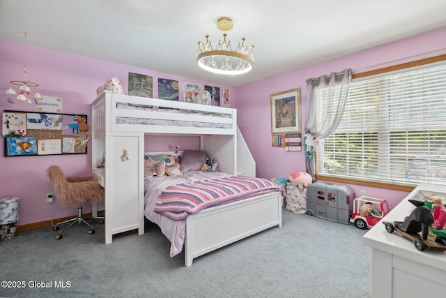10 Overlook Dr, Wilton, NY 12831 - bedroom with carpet flooring and a chandelier