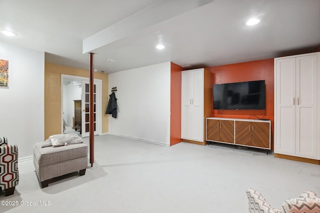 10 Overlook Dr, Wilton, NY 12831 - living area featuring recessed lighting and concrete floors