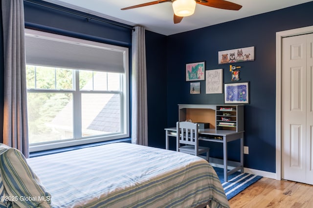 76 Hoffman Ct, Milton, NY 12020 - bedroom with wood finished floors and ceiling fan
