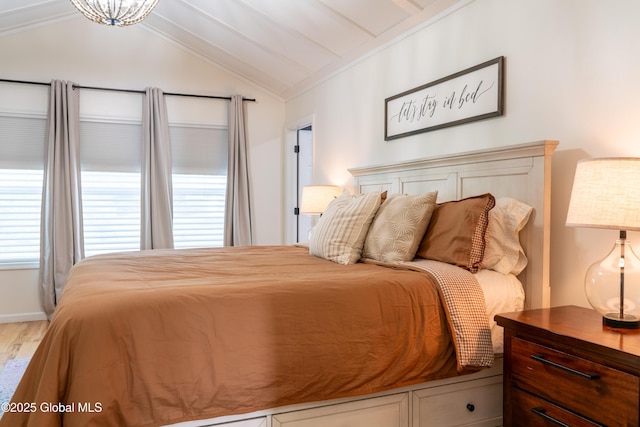 76 Hoffman Ct, Milton, NY 12020 - bedroom with lofted ceiling and wood finished floors