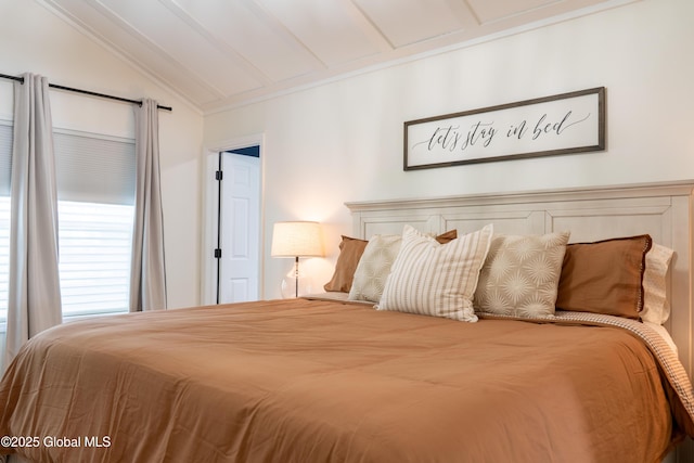 76 Hoffman Ct, Milton, NY 12020 - bedroom featuring vaulted ceiling