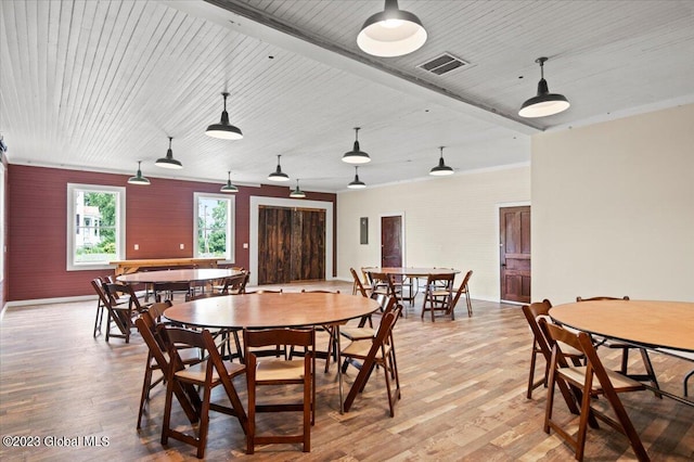 284 Edgemont Rd, Moriah, NY 12960 - dining room with light wood-style flooring and baseboards