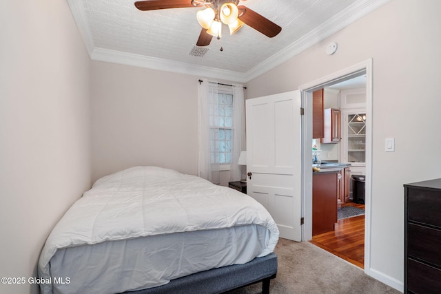 462-470 2nd Ave, Troy, NY 12182 - carpeted bedroom with crown molding and a ceiling fan