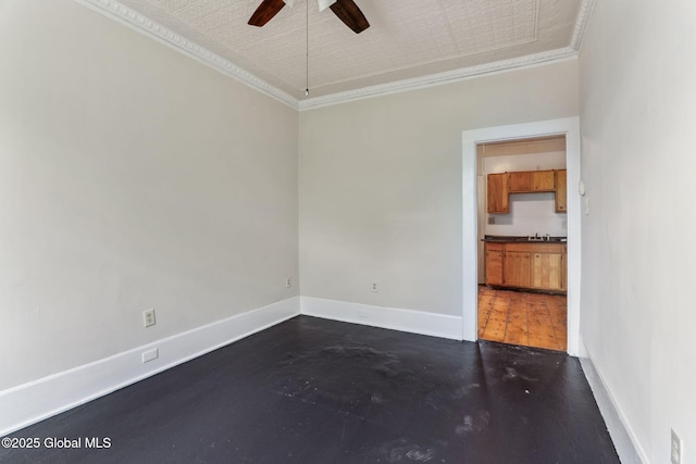 462-470 2nd Ave, Troy, NY 12182 - spare room featuring crown molding, ceiling fan, and finished concrete floors