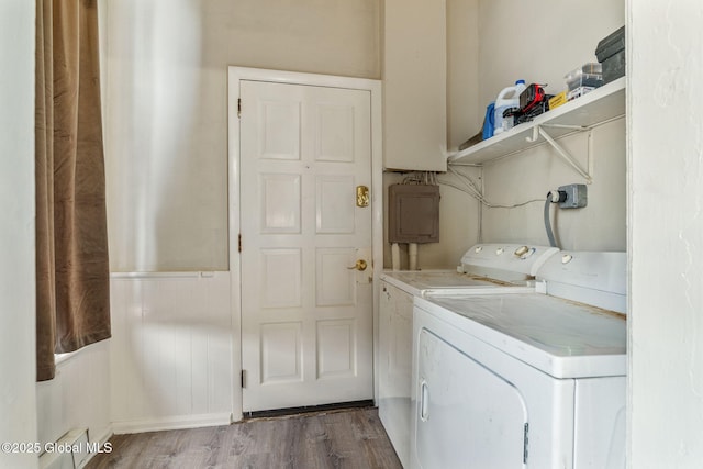 462-470 2nd Ave, Troy, NY 12182 - washroom with washing machine and dryer and wood finished floors