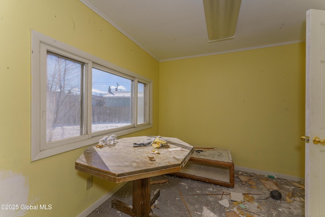 3885 Main St, Warrensburg, NY 12885 - dining space with baseboards and ornamental molding