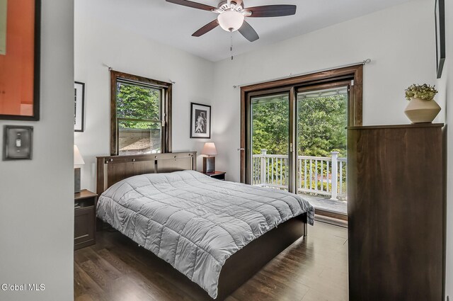 108 La Flamme Rd, Providence, NY 12850 - bedroom featuring dark wood finished floors and ceiling fan