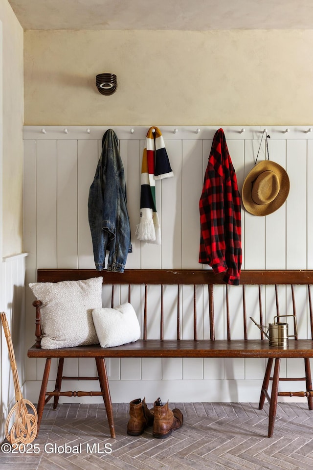 1174 Potter Mountain Rd, Gilboa, NY 12076 - mudroom featuring a decorative wall
