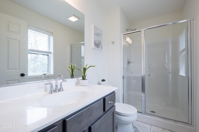 24 Utica Ave, Colonie, NY 12110 - full bathroom with a shower stall, vanity, and marble look tiles