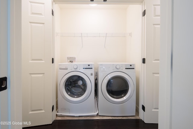24 Utica Ave, Colonie, NY 12110 - washroom featuring independent washer and dryer and wood finished floors