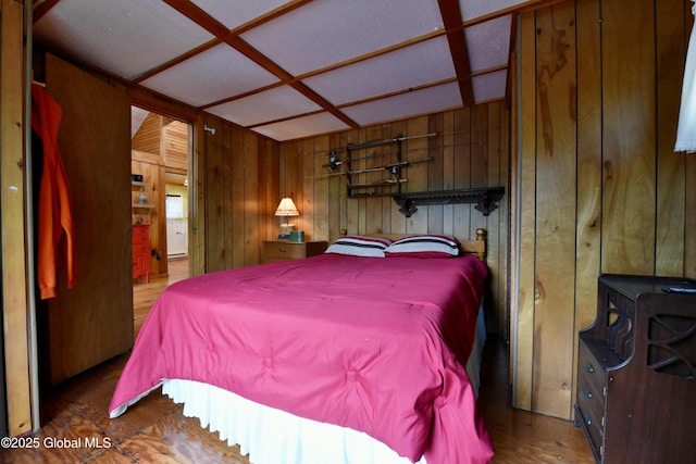 23 S Copeland Pond Way, Fort Ann, NY 12827 - bedroom featuring wood walls and wood finished floors