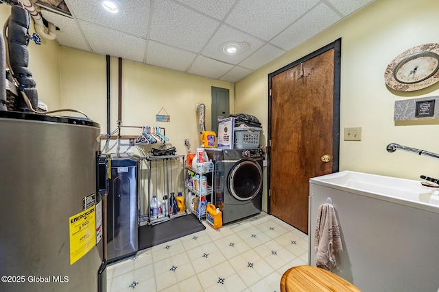 2 Moonglow Rd, Wilton, NY 12831 - washroom featuring water heater and independent washer and dryer