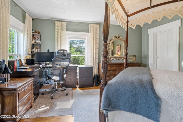 378 County Route 354, Rensselaerville, NY 12469 - bedroom with wood finished floors and a desk