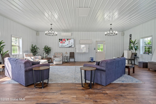 378 County Route 354, Rensselaerville, NY 12469 - living area with a chandelier and wood finished floors