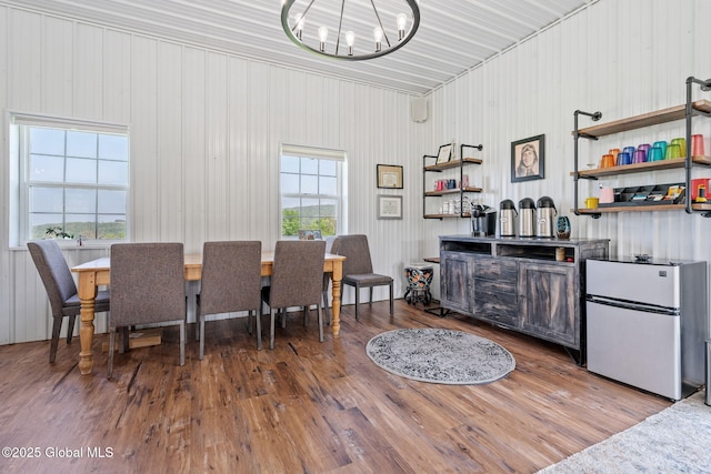 378 County Route 354, Rensselaerville, NY 12469 - dining space with a chandelier and wood finished floors