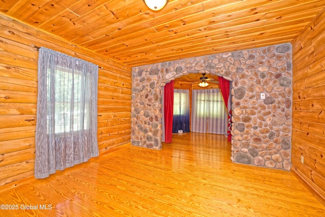 236 Colfax Rd, Jackson, NY 12816 - spare room with healthy amount of natural light, wood finished floors, wooden ceiling, and ceiling fan