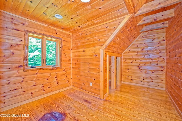 236 Colfax Rd, Jackson, NY 12816 - bonus room with wooden walls, light wood-type flooring, wood ceiling, and vaulted ceiling