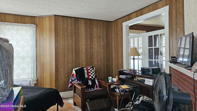 8 Main St, Hudson Falls, NY 12839 - bedroom featuring wooden walls and multiple windows