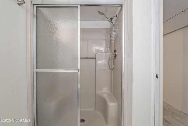 11 Boylston Dr, Bethlehem, NY 12054 - full bath featuring a stall shower and marble look tile flooring