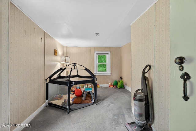 579 Camden Valley Rd, Salem, NY 12873 - rec room with carpet floors and wallpapered walls