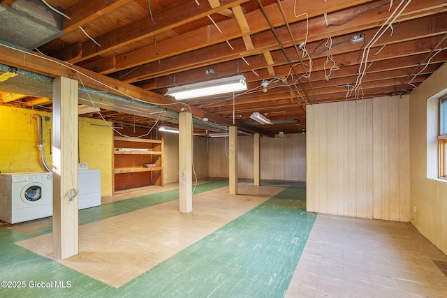 11 Drawbridge Dr, Guilderland, NY 12203 - basement with tile patterned floors and washer and dryer
