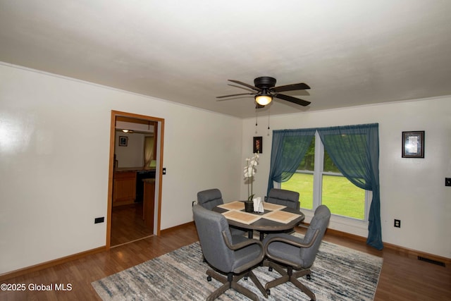 22 Elm Lane Ext, Westerlo, NY 12083 - dining space with wood finished floors, ceiling fan, and an office area
