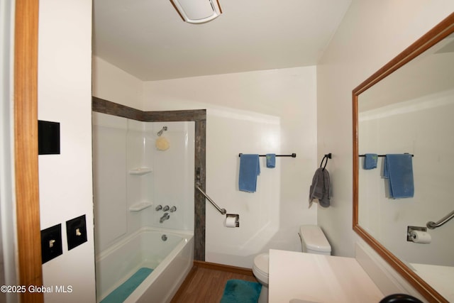 22 Elm Lane Ext, Westerlo, NY 12083 - full bathroom featuring bathing tub / shower combination, wood finished floors, and vanity