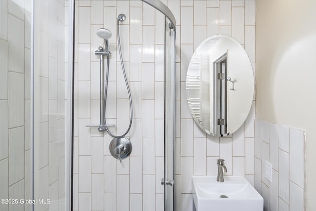 35 Magee Dr, Bethlehem, NY 12077 - full bath with tile walls and a shower stall