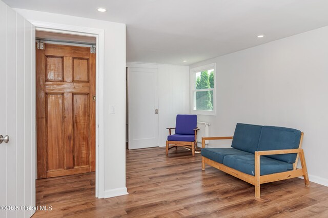 35 Magee Dr, Bethlehem, NY 12077 - living area with wood finished floors and recessed lighting