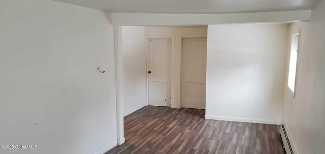 18 Railroad Ave, Berlin, NY 12022 - unfurnished room with dark wood-type flooring and a baseboard heating unit
