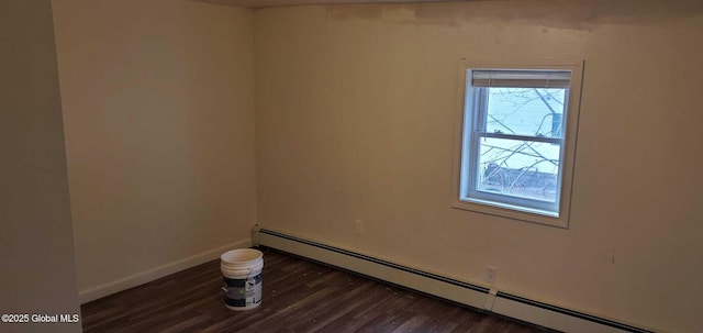 18 Railroad Ave, Berlin, NY 12022 - spare room with baseboard heating and dark wood-style flooring