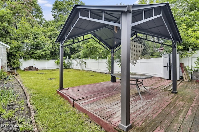 134 Whitehall Rd, Albany, NY 12209 - wooden deck featuring a gazebo and a fenced backyard