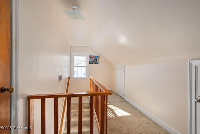 2305 Balltown Rd, Niskayuna, NY 12309 - stairs featuring lofted ceiling and carpet floors