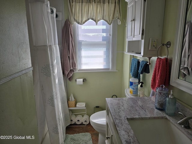2922 Halsey Dr, Schenectady, NY 12304 - bathroom with vanity, a shower with curtain, and tile patterned floors