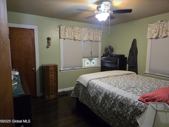 2922 Halsey Dr, Schenectady, NY 12304 - bedroom featuring dark wood finished floors and ceiling fan
