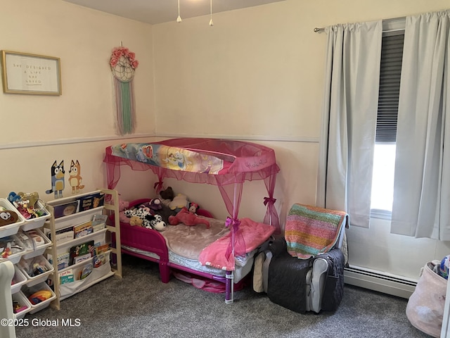 185 Butler St, Schenectady, NY 12303 - bedroom with a baseboard heating unit and carpet floors