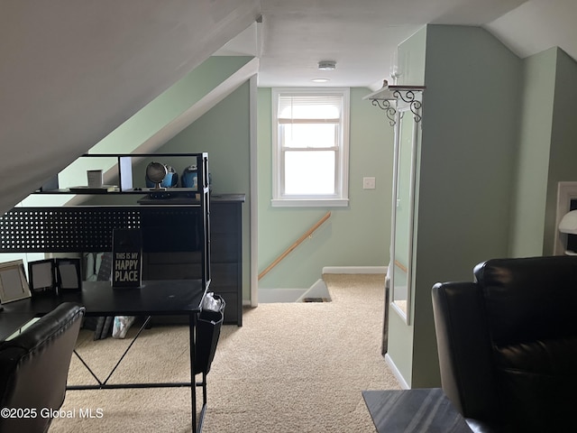 185 Butler St, Schenectady, NY 12303 - office area with carpet flooring and lofted ceiling