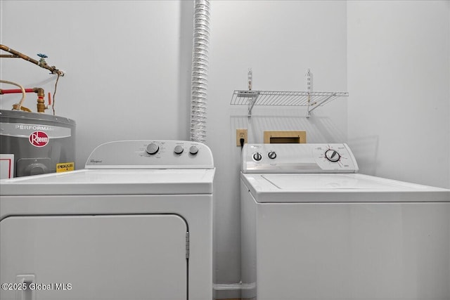 16 Whispering Pines Rd, Wilton, NY 12831 - laundry area featuring washer and dryer, water heater, and electric water heater