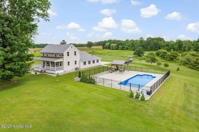 344 Fortsville Rd, Moreau, NY 12831 - view of swimming pool featuring a fenced backyard and a gazebo