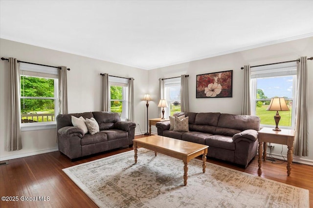 344 Fortsville Rd, Moreau, NY 12831 - living room featuring wood finished floors and ornamental molding