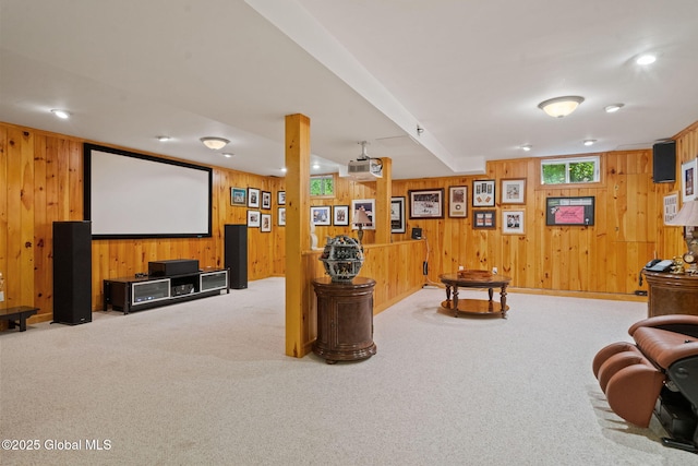428 Ridgehill Rd, Guilderland, NY 12303 - carpeted cinema featuring wood walls