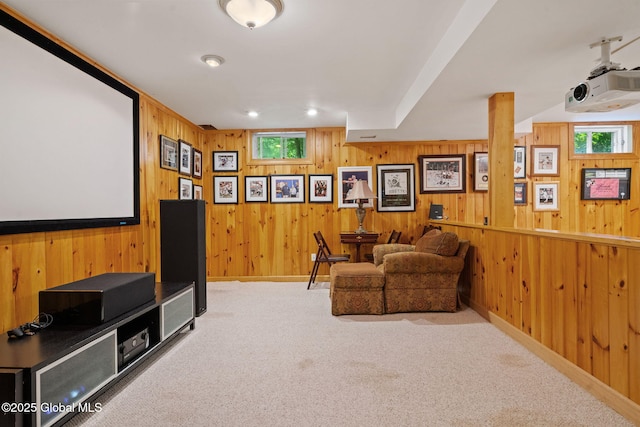 428 Ridgehill Rd, Guilderland, NY 12303 - cinema with wood walls, plenty of natural light, and carpet floors