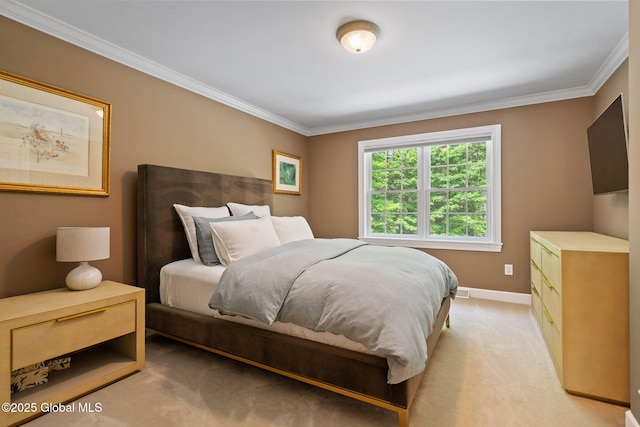428 Ridgehill Rd, Guilderland, NY 12303 - bedroom featuring ornamental molding and light colored carpet