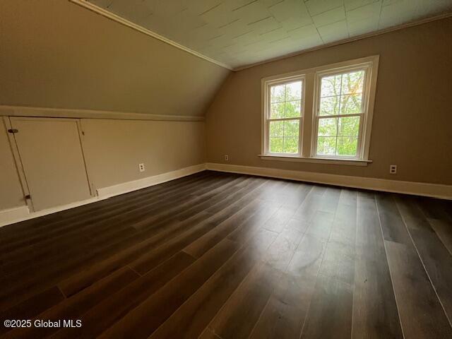 27 Emery Ave, Colonie, NY 12205 - bonus room featuring dark wood-style floors and vaulted ceiling