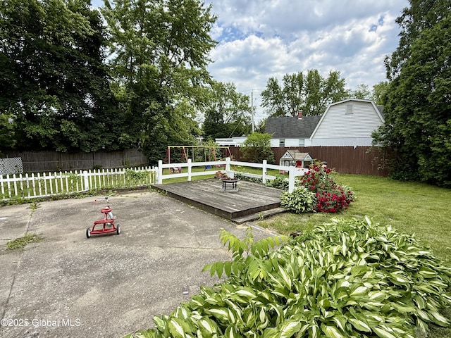 252 Main St, Hudson Falls, NY 12839 - fenced backyard featuring a deck