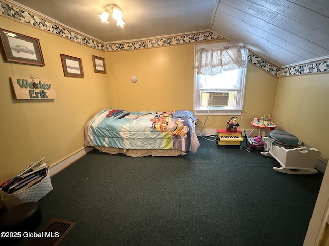 252 Main St, Hudson Falls, NY 12839 - bedroom featuring cooling unit and vaulted ceiling