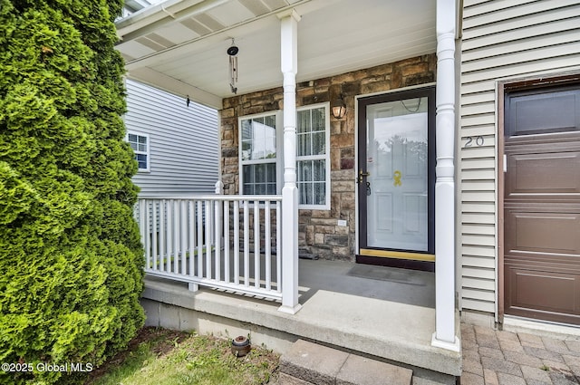 20 Lafayette Park, Green Island, NY 12183 - entrance to property with stone siding and covered porch