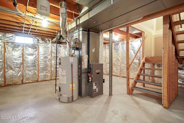 20 Lafayette Park, Green Island, NY 12183 - basement with gas water heater and stairs