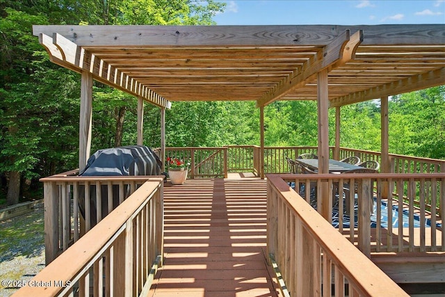 460 Grand Ave, Saratoga Springs, NY 12866 - wooden deck with a pergola