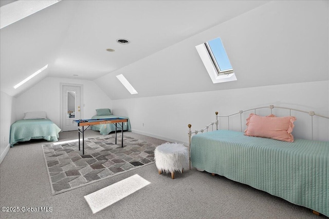 460 Grand Ave, Saratoga Springs, NY 12866 - carpeted bedroom featuring a skylight and lofted ceiling